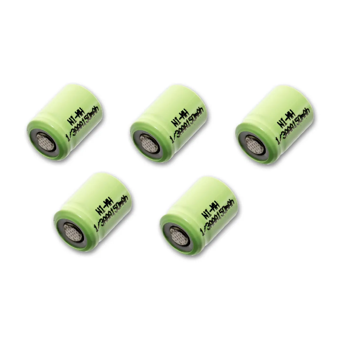 vhbw 5 x Ni-MH 1/3 Pile AAA Pile brute, pile industrielle 150mAh (1.2V) pour utilisation dans les batteries de modélisme, etc.