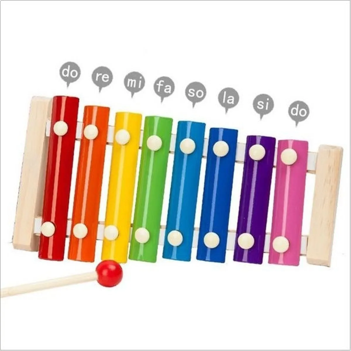 Xylophone arc en ciel en bois et en métal jeu Montessori