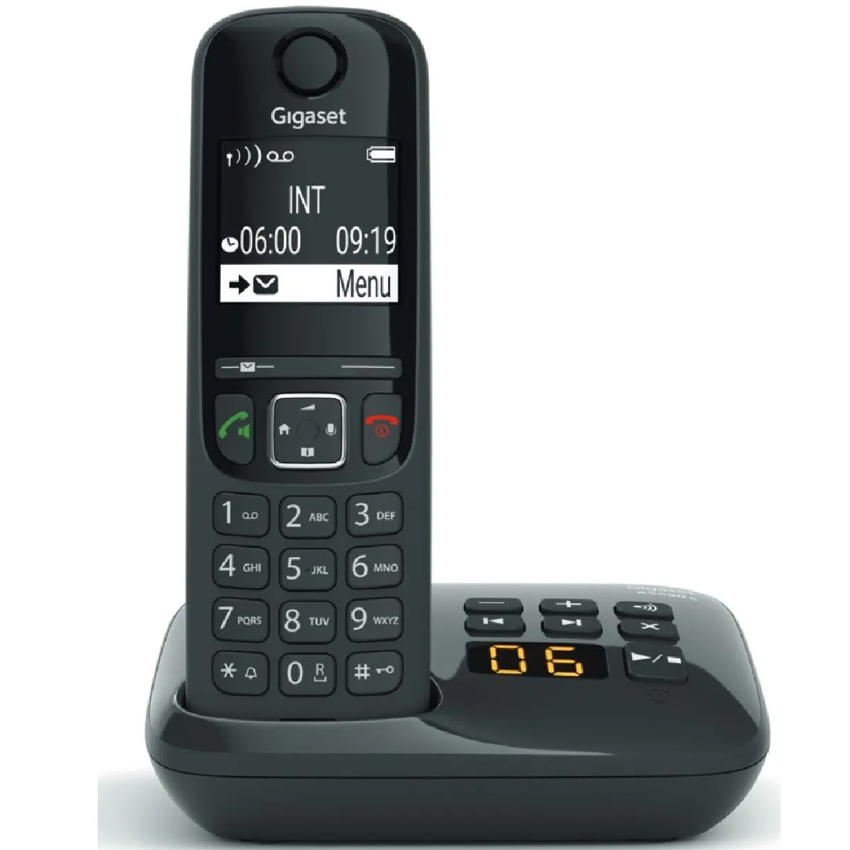 Téléphone sans fil dect noir avec répondeur - as690anoir - GIGASET