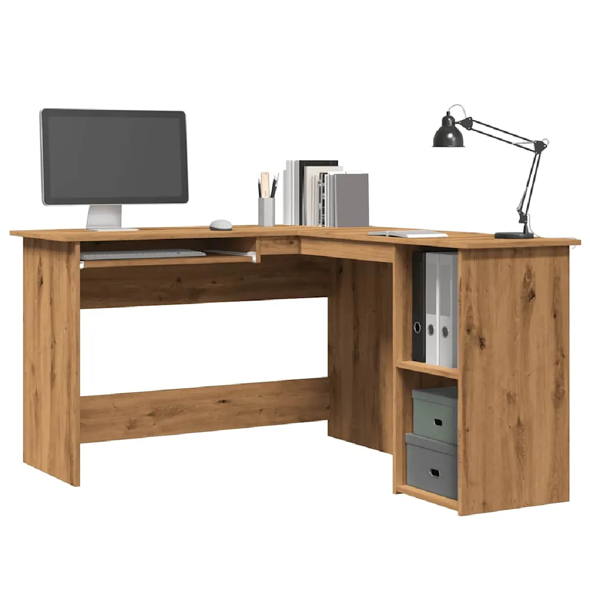 vidaXL Bureau d'angle chêne artisanal 120x140x75 cm bois d'ingénierie