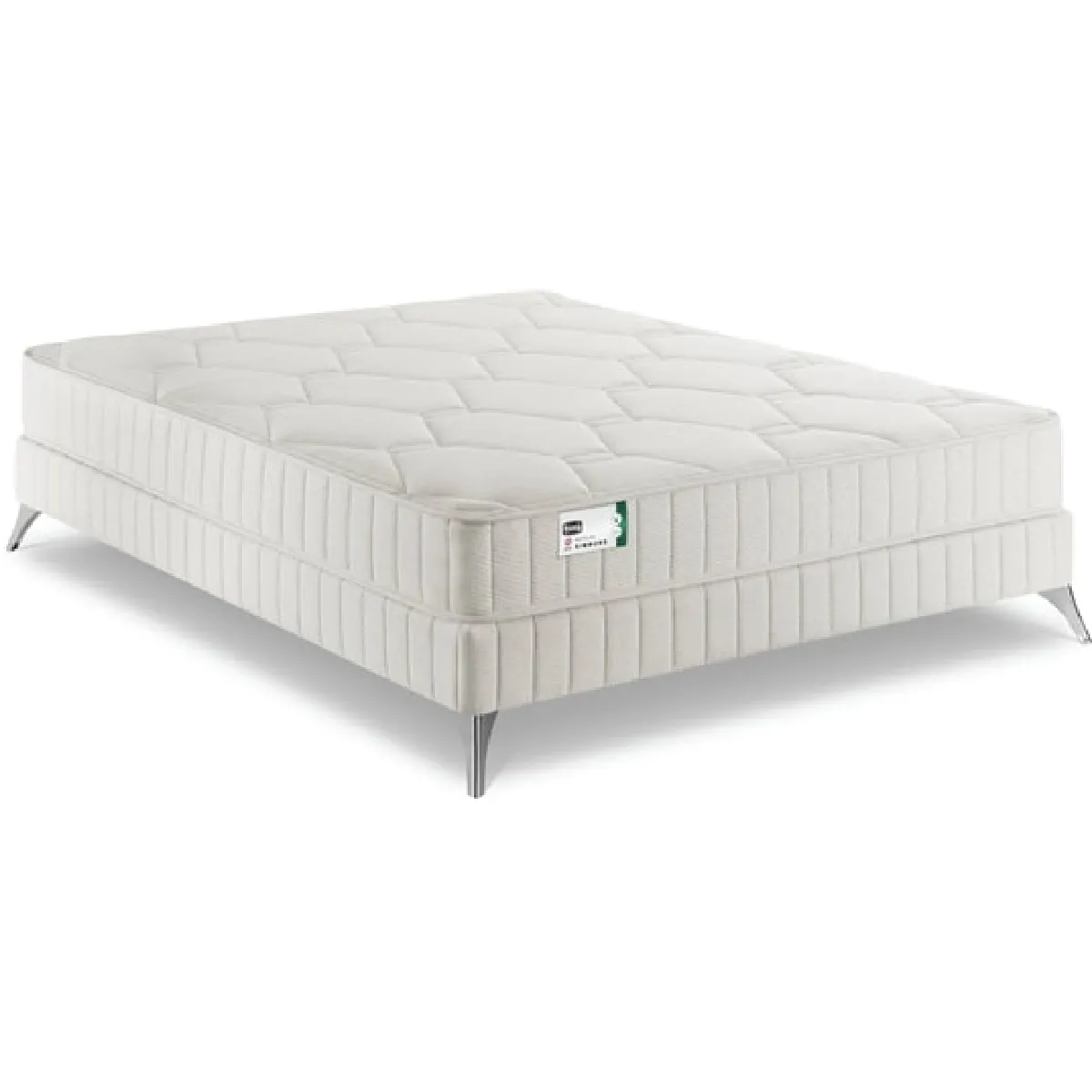 Ensemble Matelas Sommier 160 x 200 First FR1 + sommier 1620 + pieds