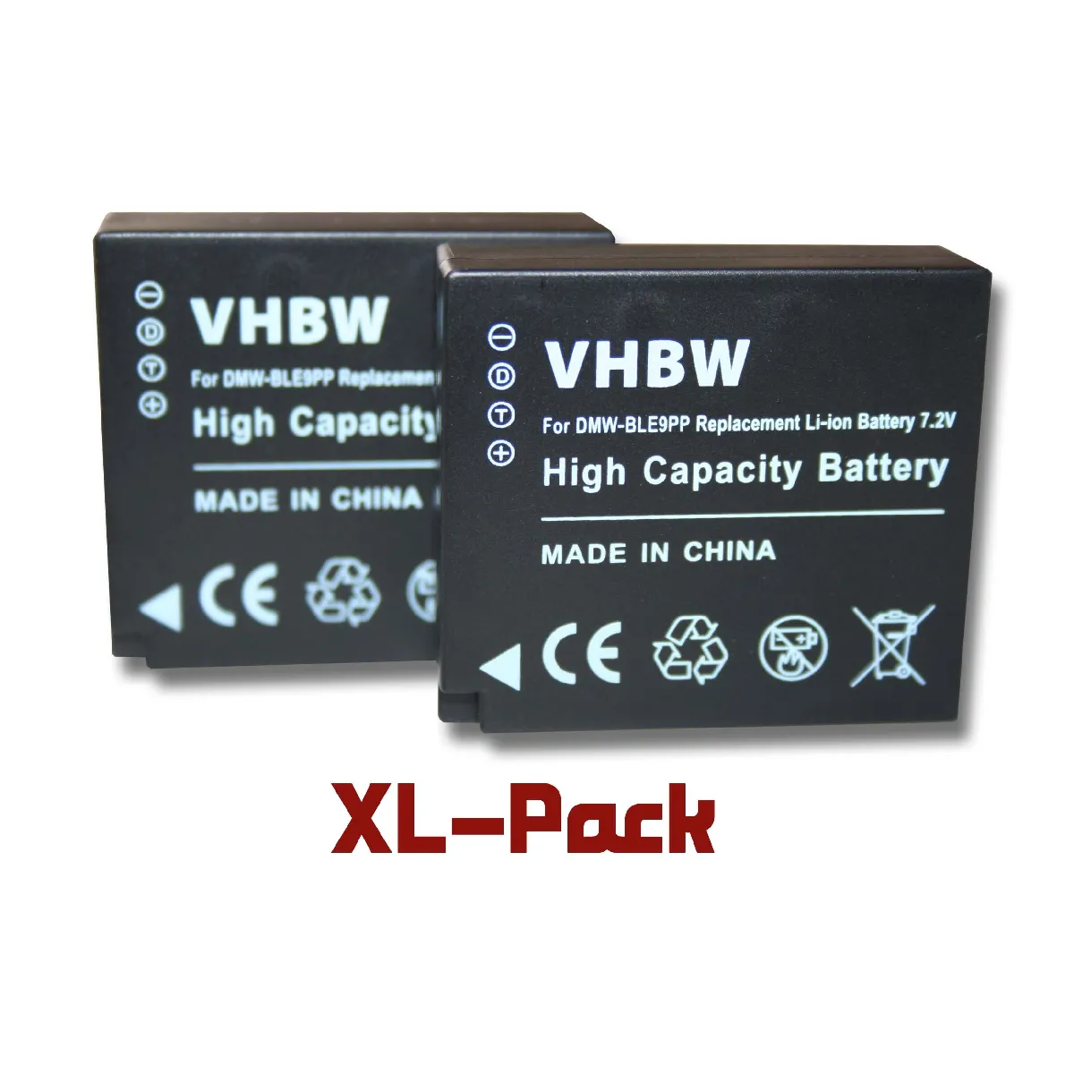 2 x vhbw batteries Set 750mAh pour appareil photo Panasonic Lumix DC-TZ91 comme DMW-BLE9, DMW-BLE9E, DMW-BLG10, DMW-BLG10E.