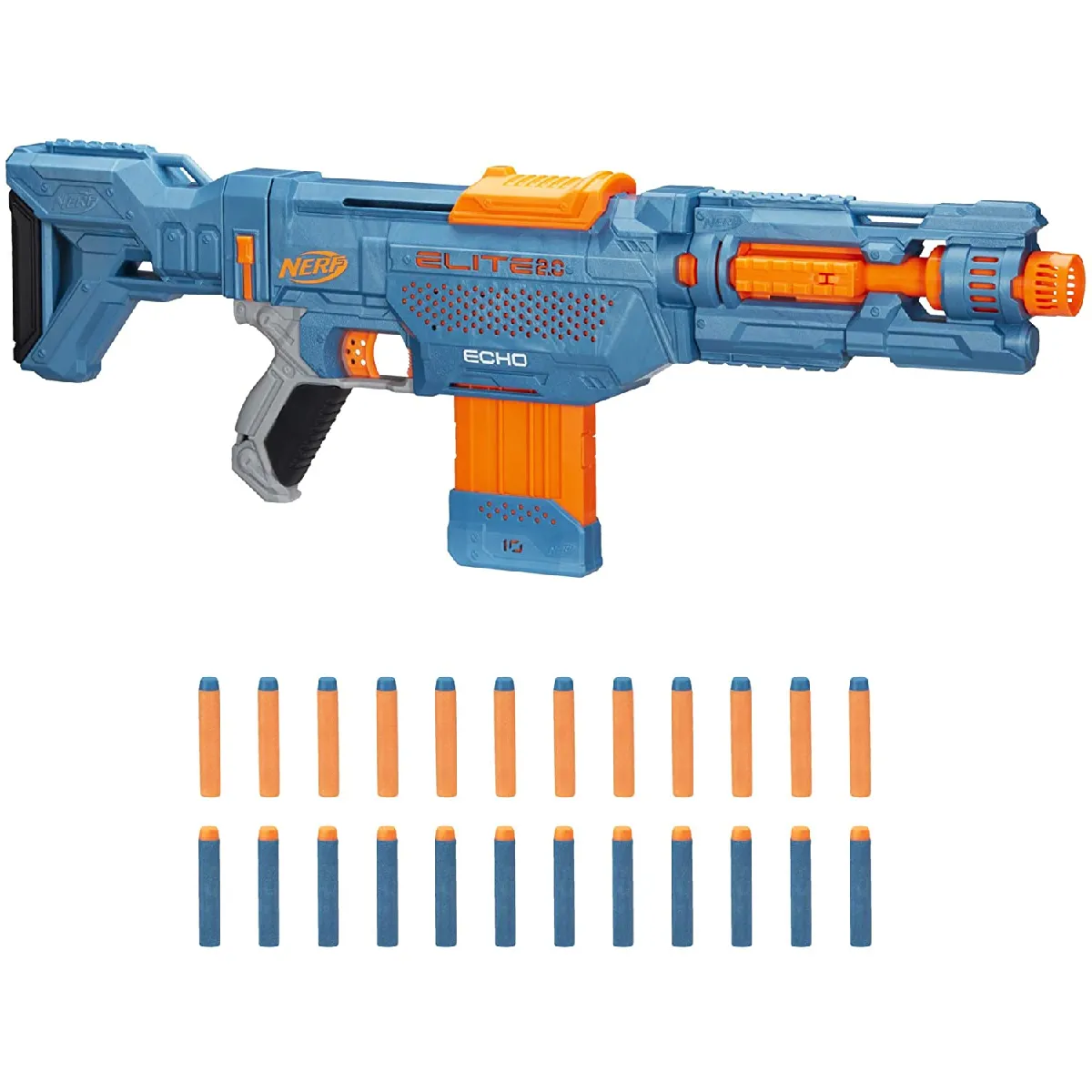 pistolet echo CS-10 et Flechettes Elite Officielles bleu orange