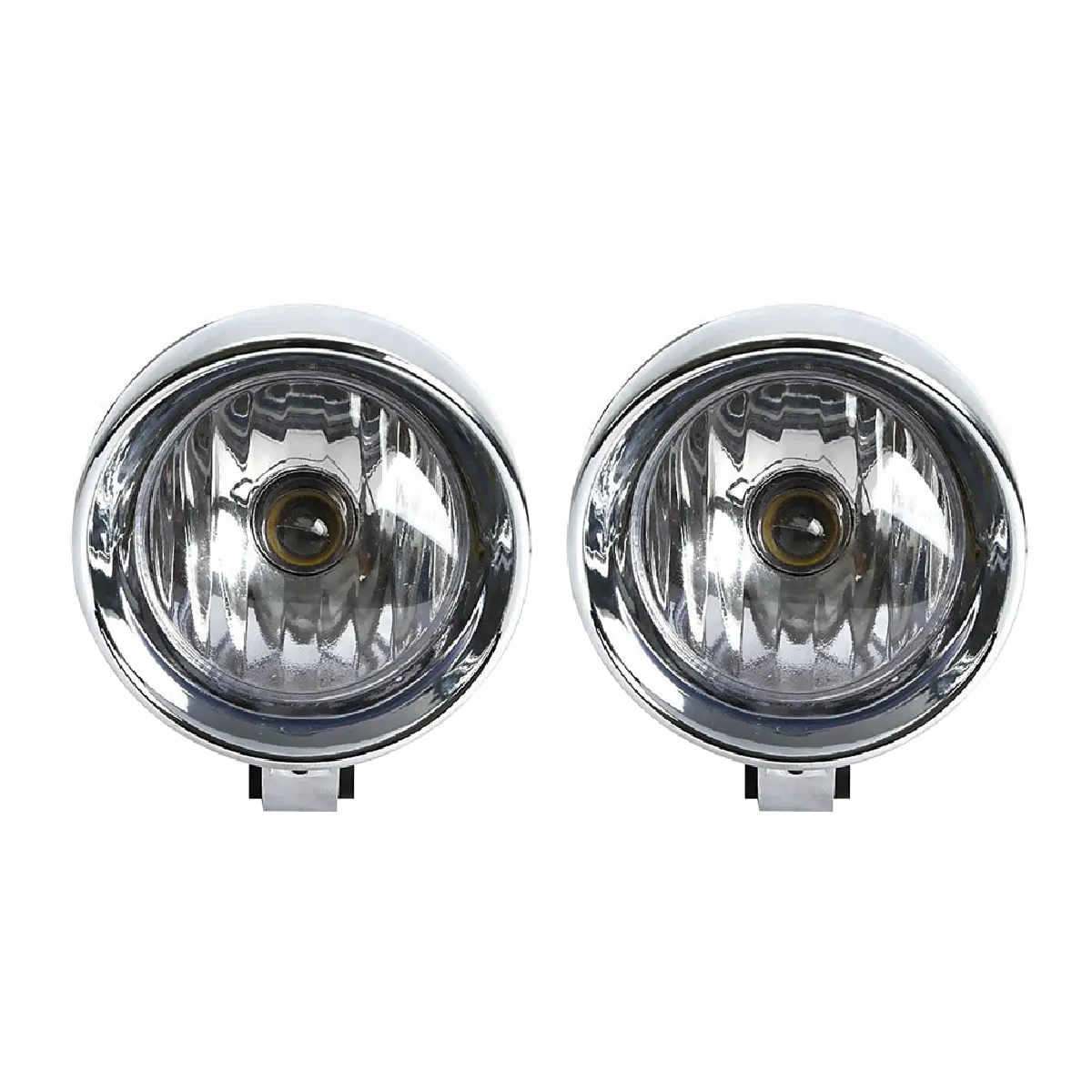 2pcs 4" Lampe De Lumière Des Phares Feux Antibrouillard Chrome Moto Balle Avant Pour Harley