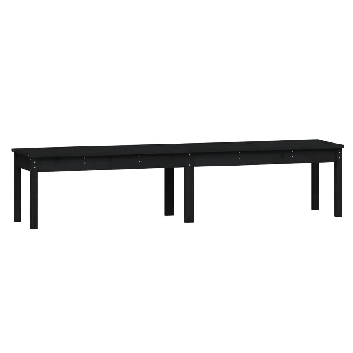 Banc de jardin à 2 places - Banquette de jardin - Chaise Relax noir 203,5x44x45cm bois massif de pin -MN56411