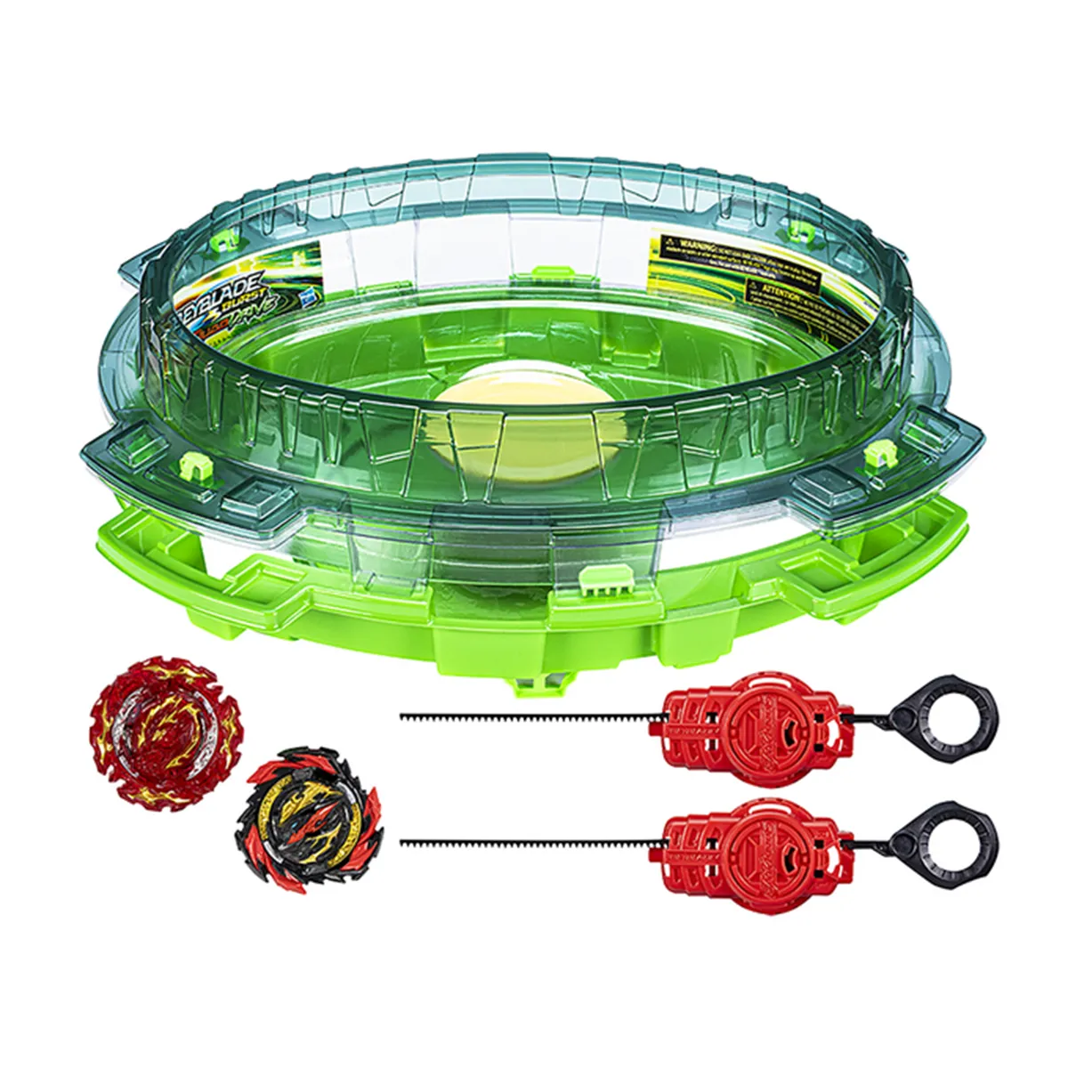 Hasbro Toupies 2 pièces Beyblade Burst QuadDrive avec Arène de Combat Interstellar Drop Vert