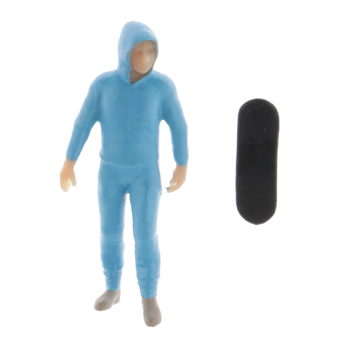 1: 64 figurines Diorama Skater Boy avec skateboard miniature modèle bleu