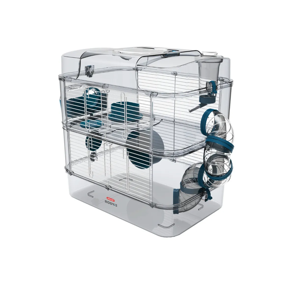 Cage pour petits rongeurs Rody 3 duo bleu.