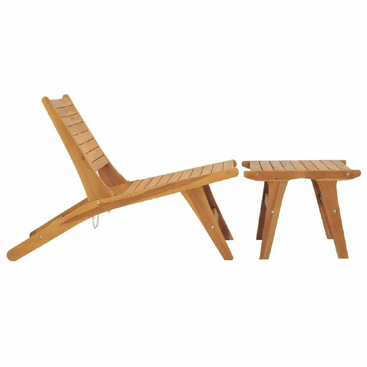 Chaise de jardin - Fauteuil d'extérieur avec repose-pied Bois de teck solide -MN23707