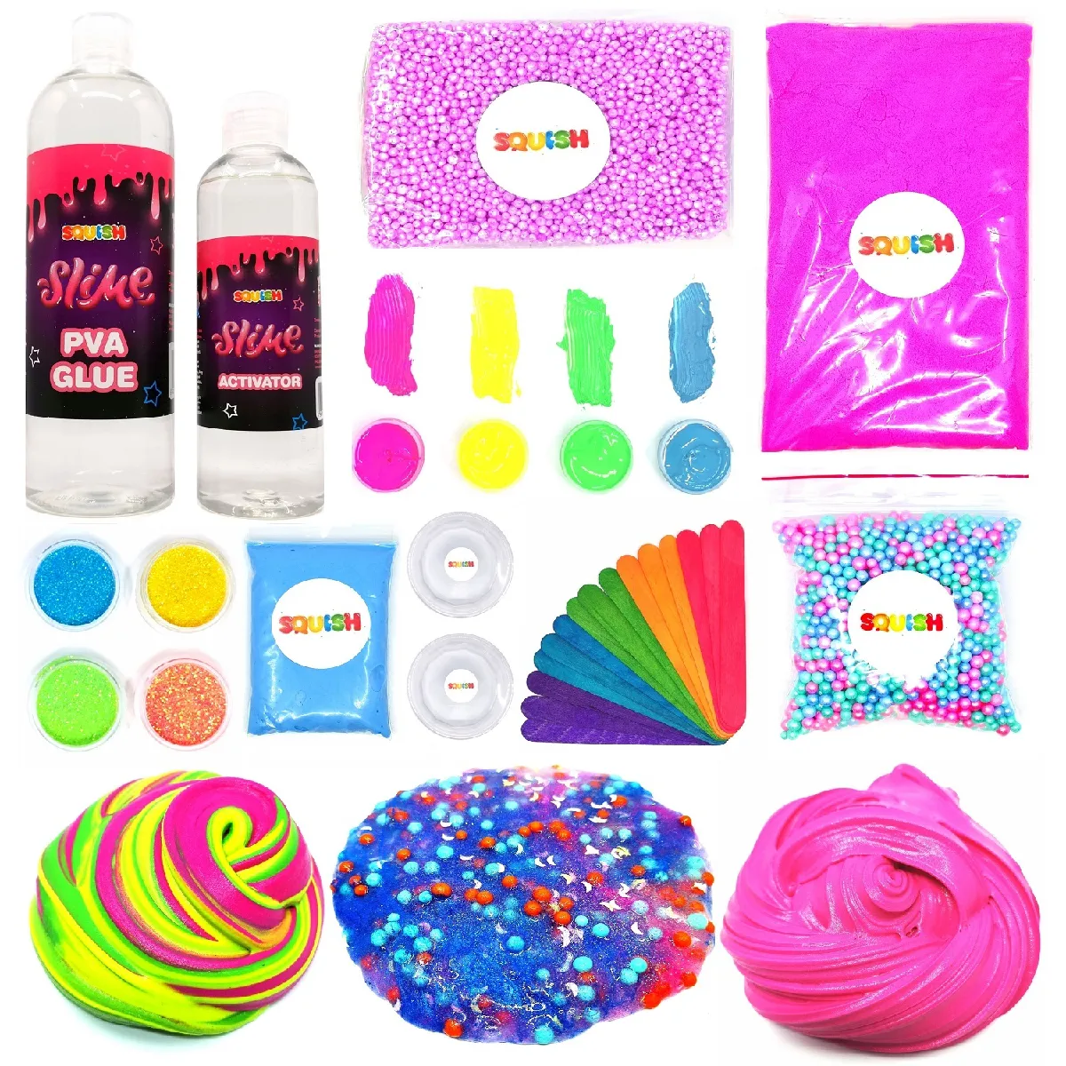 Slime Magic Box Kit création Set DIY 17en1 Activateur Perles Paillettes