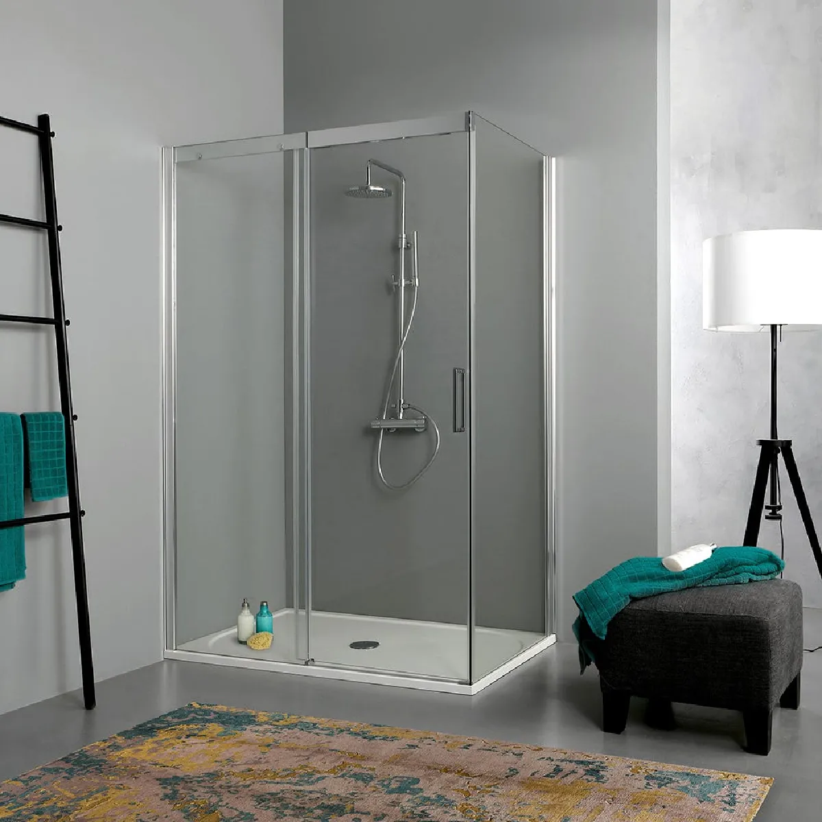 CABINE DE DOUCHE 80x120 PORTE COULISSANTE HAUTEUR 190 CM