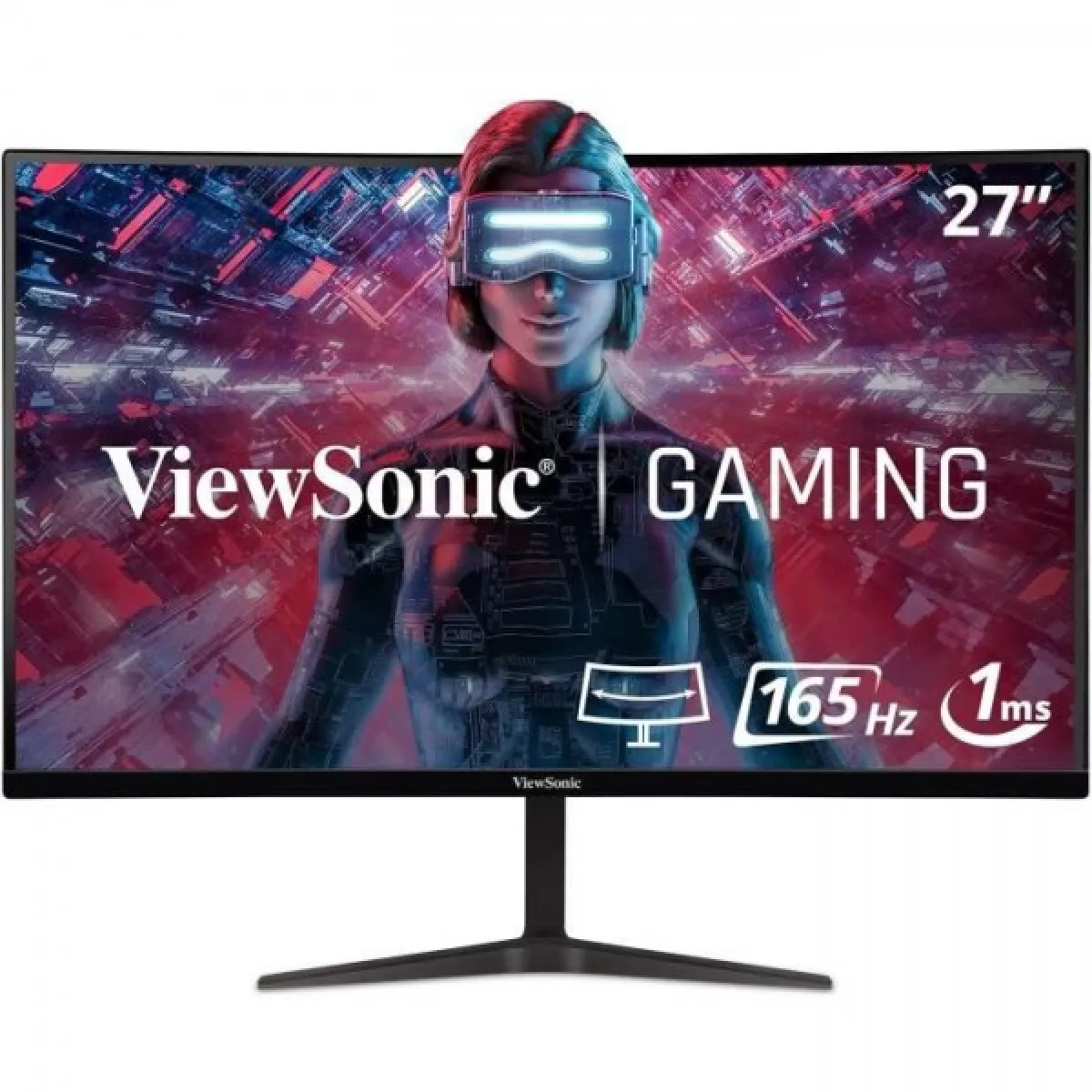 Ecran Ordinateur - Moniteur PC Gamer Incurvé - VIEWSONIC - 27 - VX2718-2KPC-MHD - QHD - Dalle VA - 1 ms - 165 Hz - 2 x HDMI / DisplayPort -