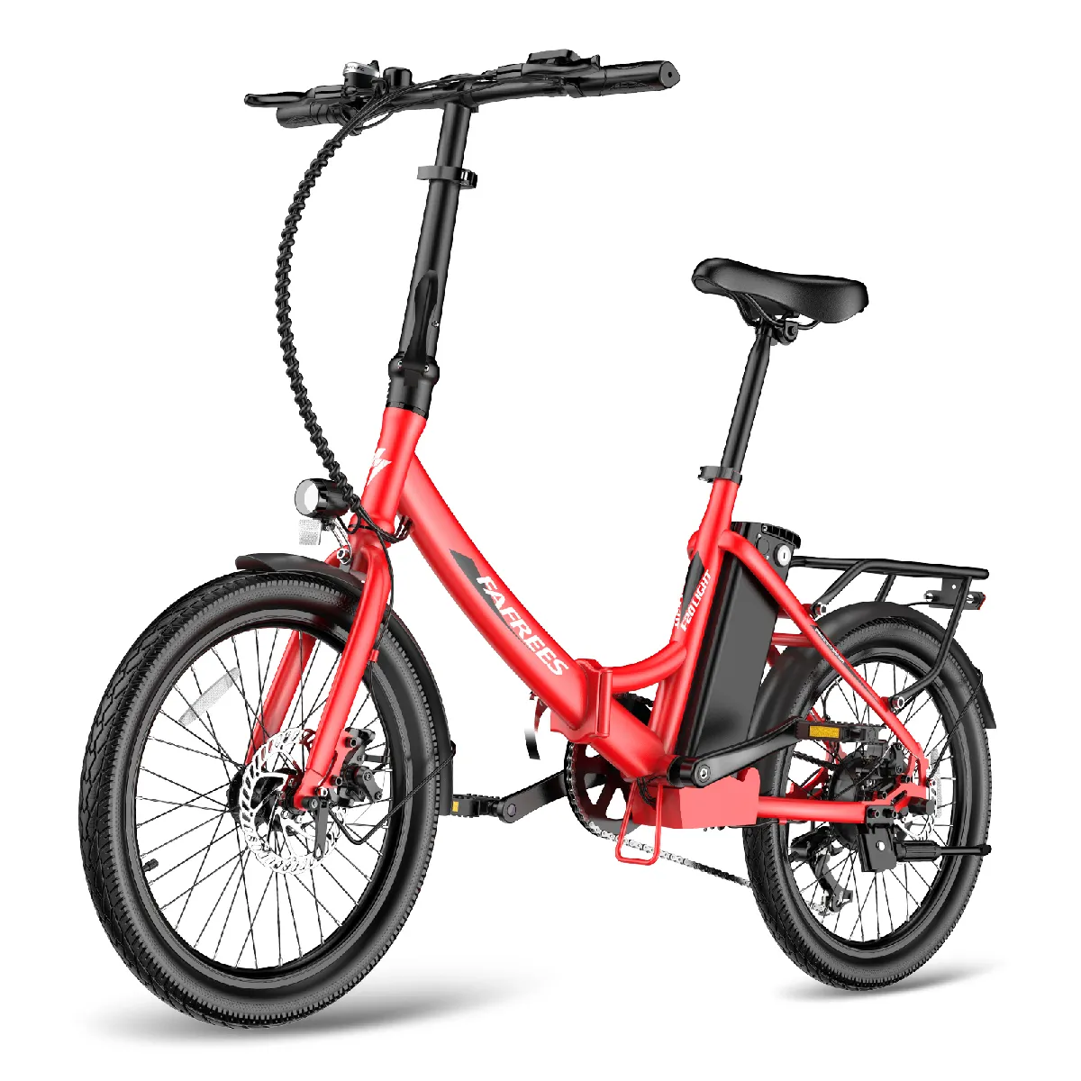 Fafrees f20 léger électrique pliant vélo rouge