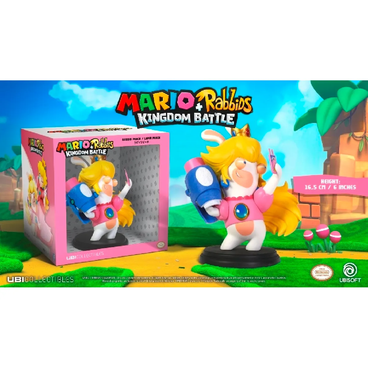 Figurine Mario + The Lapins Crétins Kingdom Battle Peach 15cm