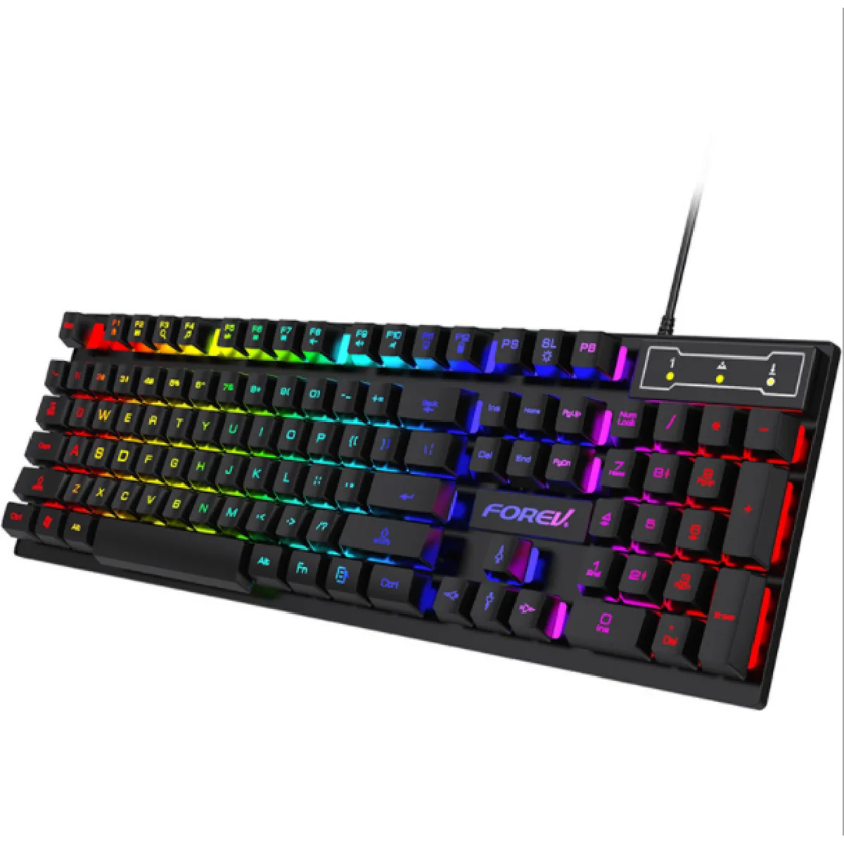 Clavier de jeu Clavier arc-en-ciel filaire USB RVB, spécialement conçu pour les joueurs sur PC, PS4, PS5, ordinateurs portables, XBOX, Nintendo Switch, Orzly-RX-250 Hornet Edition(Noir)