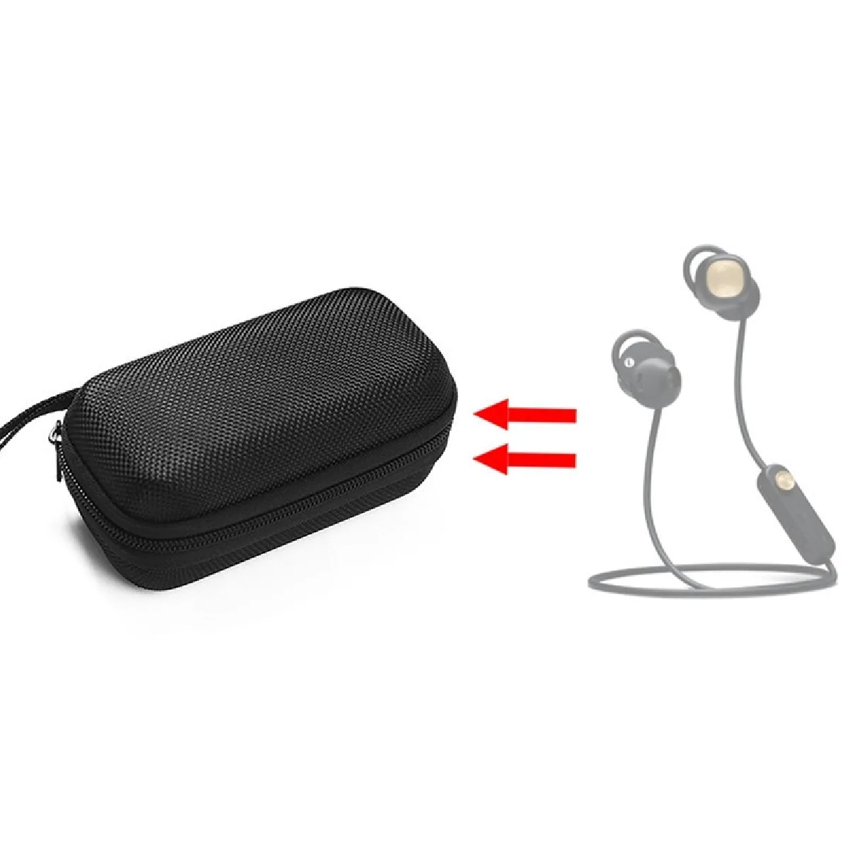 Coque Sac de protection de stockage d'écouteurs Bluetooth portable dans l'oreille pour Marshall Minor II taille: 11,5 x 5,5 x 5cm