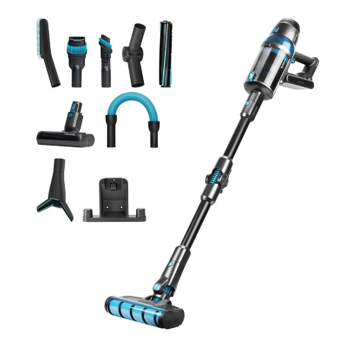 Cecotec Aspirateur-Balai sans Fil Conga RockStar 1500 Ultimate ErgoFlex. 680 W, 26kPa, Mode auto, Tube flexible, Autonomie 90min