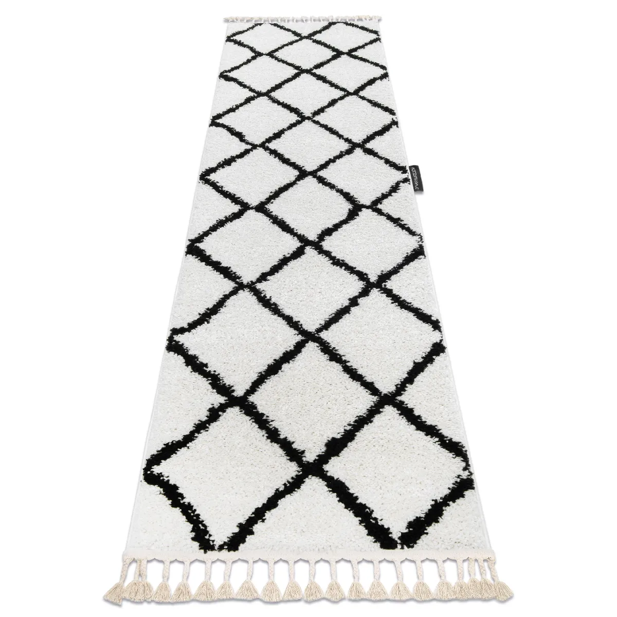 Le tapis, le tapis de couloir BERBERE CROSS blanc - pour la cuisine, l'antichambre, le couloir 60x250 cm