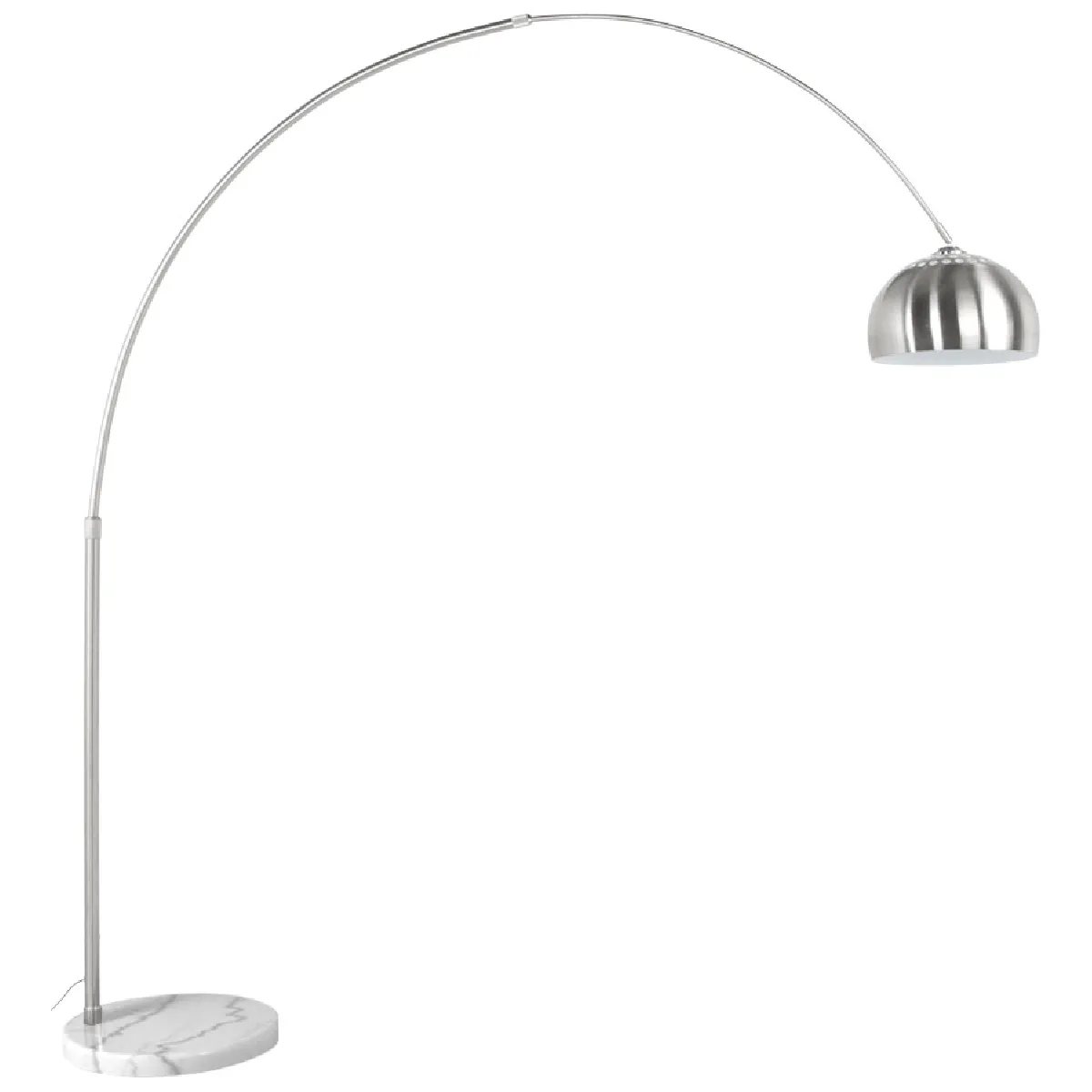 Lampadaire design en arc 'XXL' acier brossé retro 70s