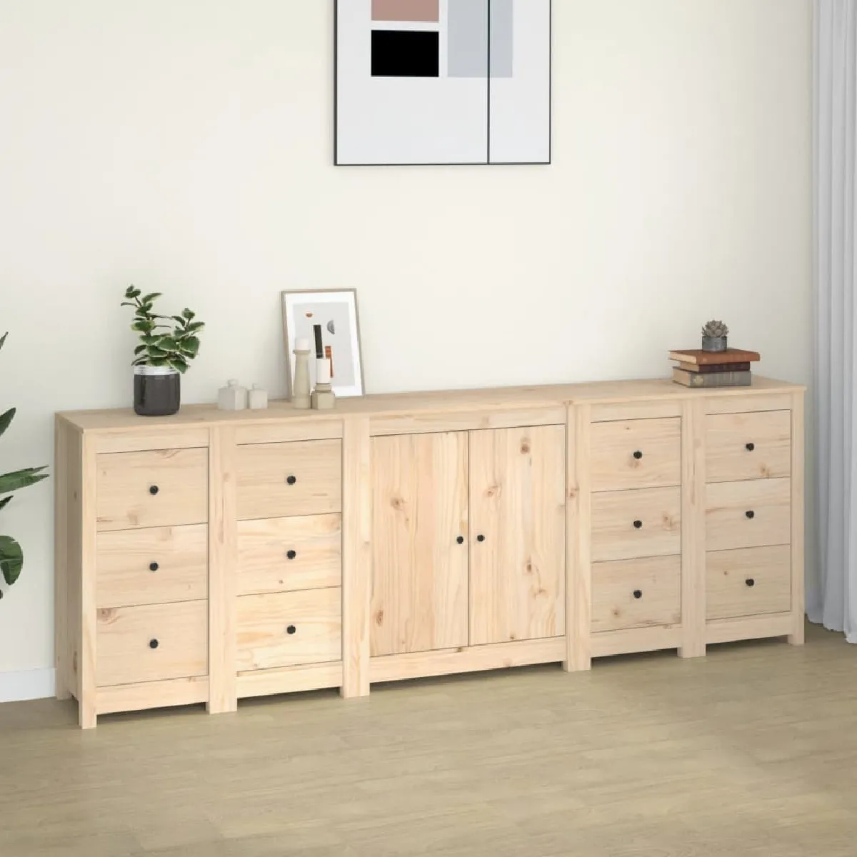 Buffet,Meuble de Rangement,commode pour salon,Cuisine 230x35x80 cm Bois massif de pin -MN78879