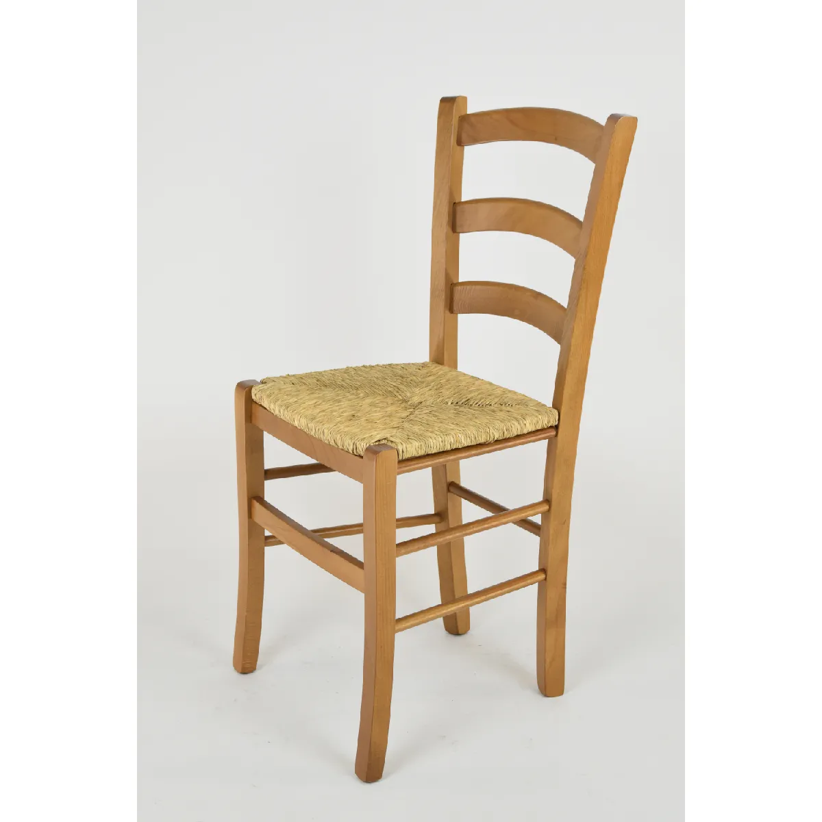 Tommychairs - Set 1 Chaise Venice pour la Cuisine et la Salle à Manger, Solide Structure en Bois Couleur chêne et Assise en Paille