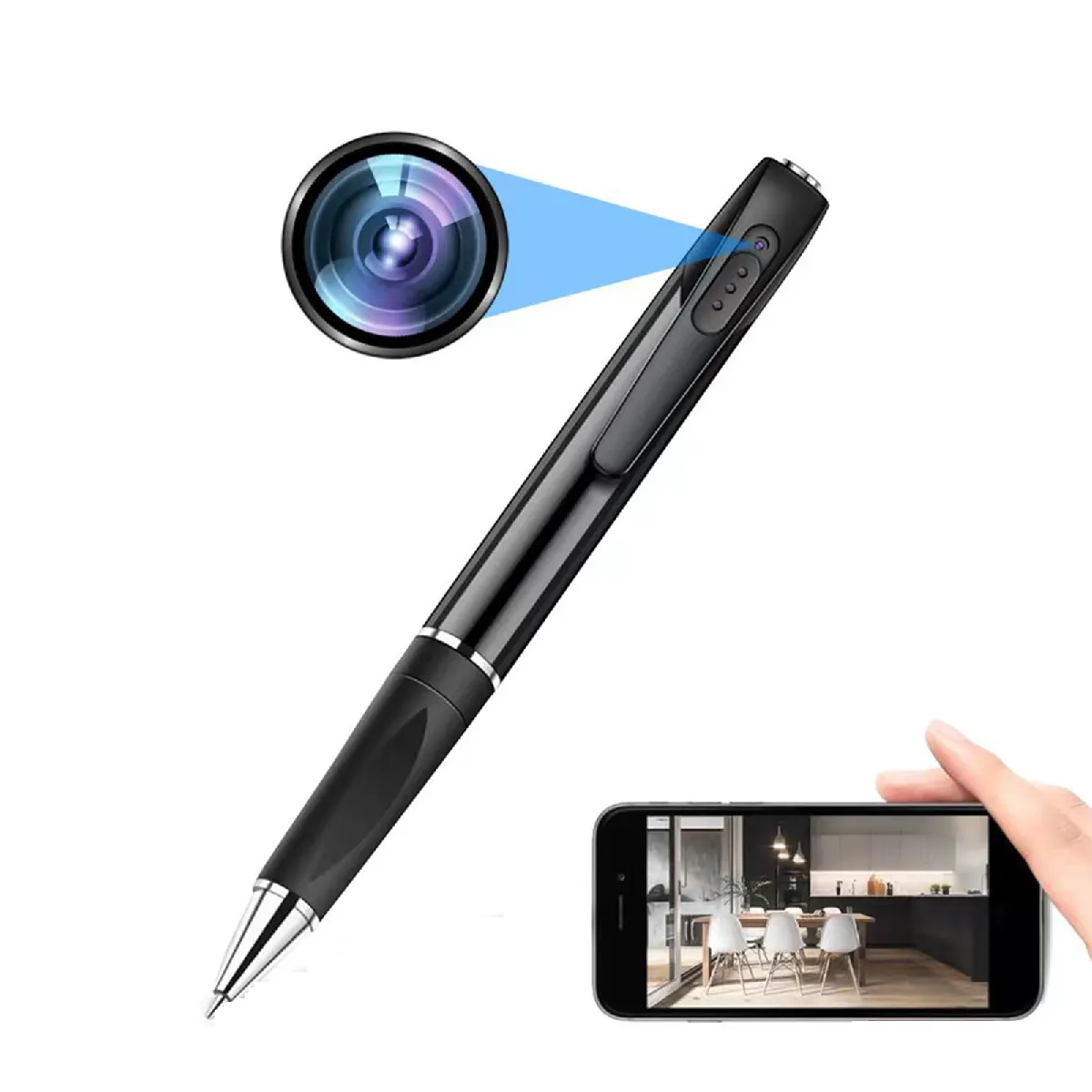 Caméra Espion Wifi Stylo 1080p Surveillance Discrète + SD 16Go