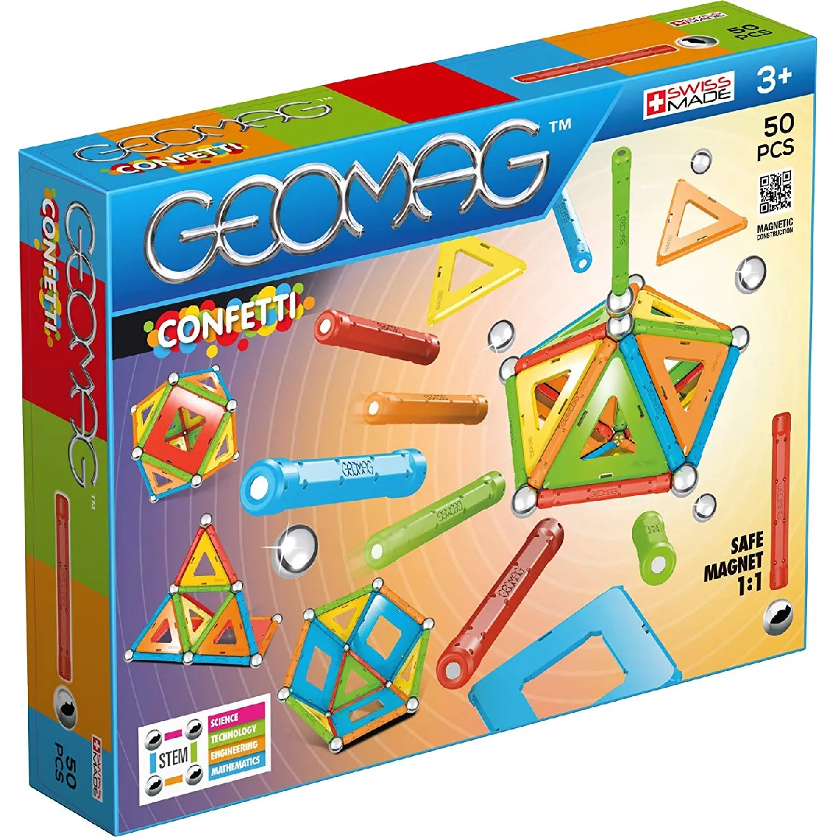 Geomag Classic Confetti, Costruzioni Magnetiche e Giochi Educativi, 352, Multicolore, 50 Pezzi