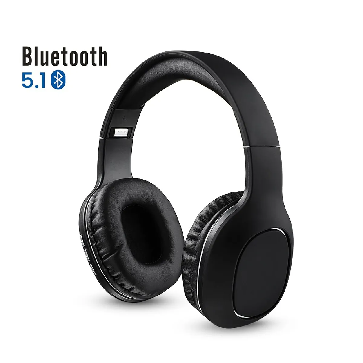 AIYIMA Hi-Fi Stéréo Musique Casque Pliable Casque avec Micro pour Téléphone Tablette Bluetooth Casque