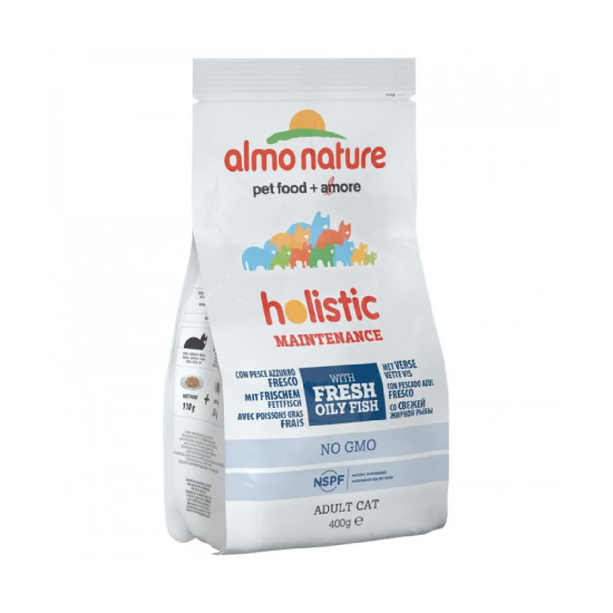 Croquettes Almo Nature Holistic pour chat adulte poisson blanc et riz Sachet de 400 g (DLUO 6 mois)