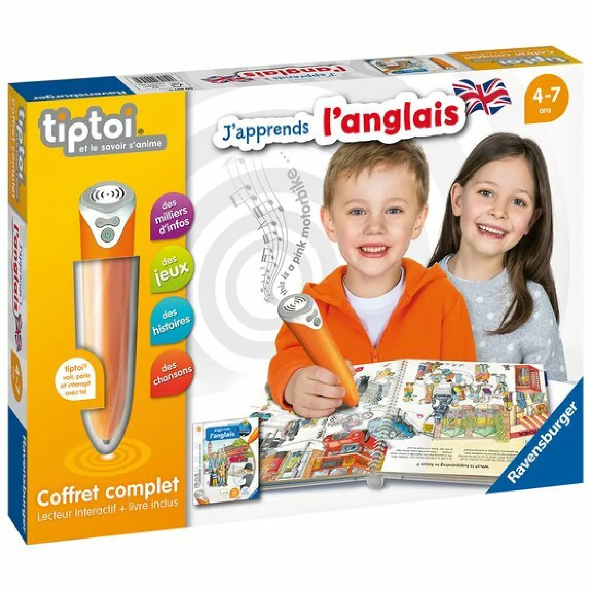 Tiptoi - Coffret complet lecteur interactif + Livre J'apprends l'anglais