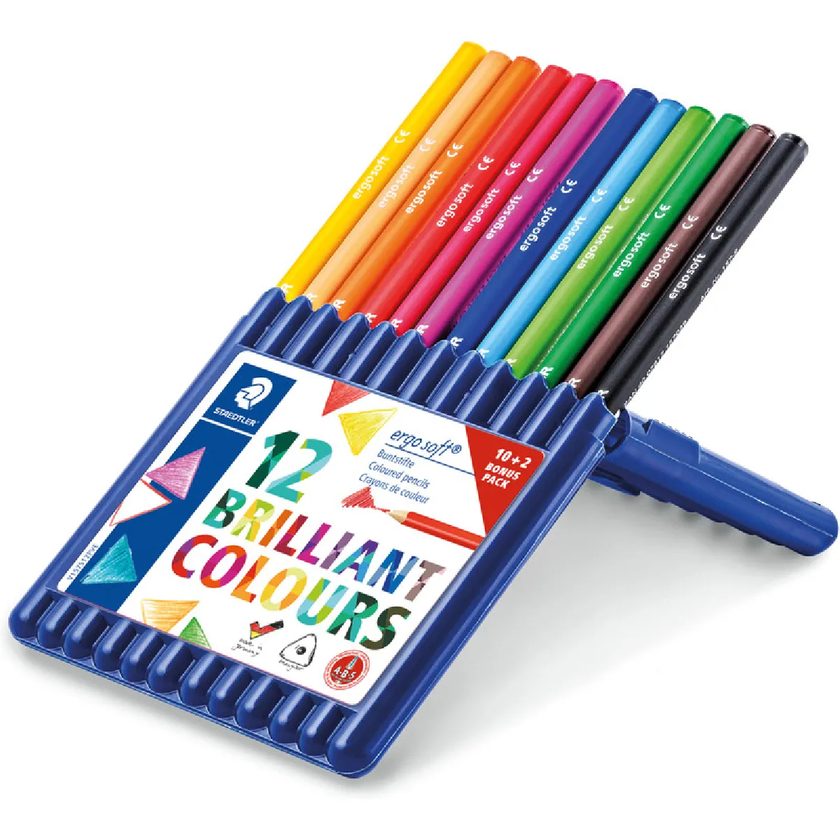 STAEDTLER Crayon de couleur triangulaire ergosoft, set 10+2 ()