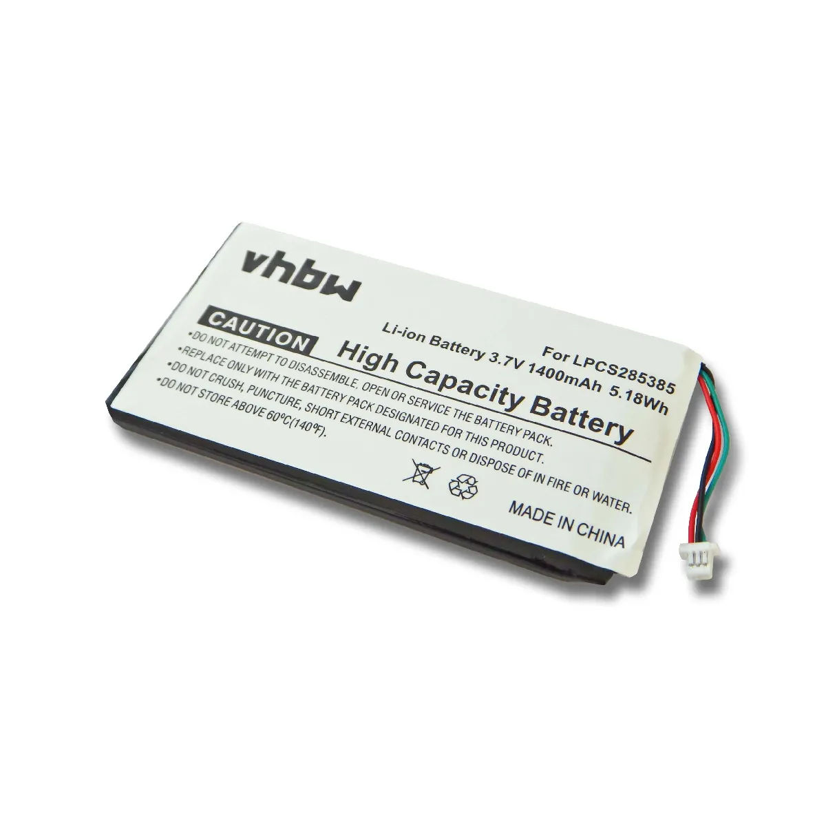 Batterie Li-Po 1400mAh pour lecteur MP3/Vidéo Creative Labs Zen Vision M 30GB, remplace les modèles LPCS285385 et BA20603R79914