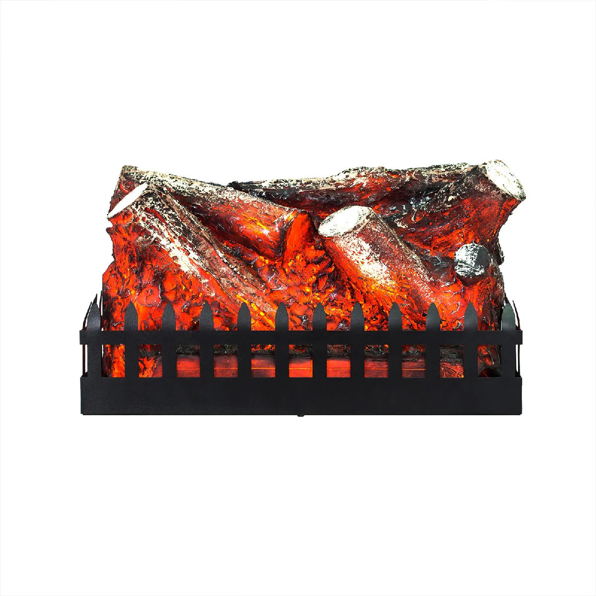 Cheminée Électrique Décorative Usage Intérieur Kekai Utah 47.5x22x27.64 cm Effet Braises de Feu LED en Acier et Résine