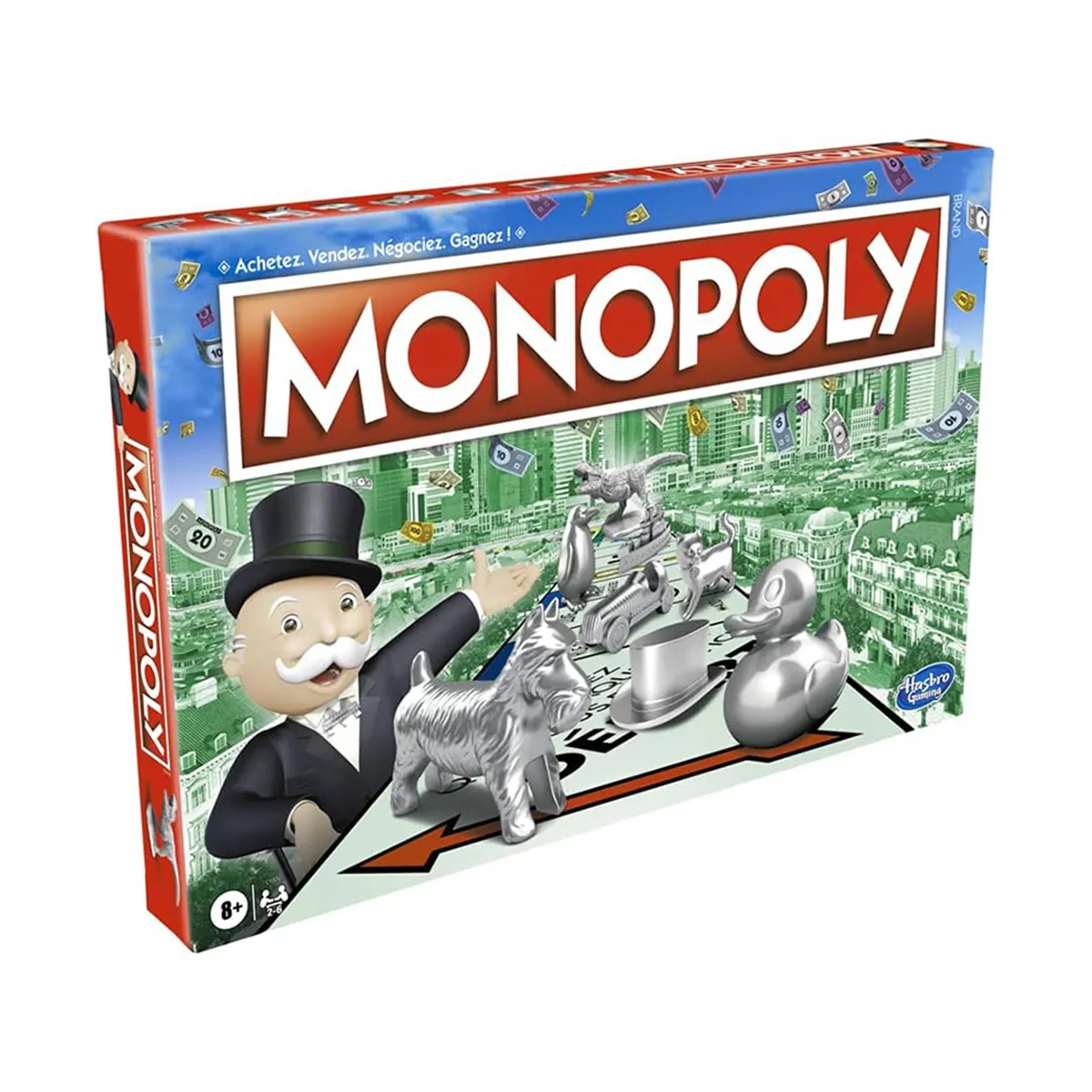 Hasbro Jeu de Société Monopoly Version Classique pour 2 à 6 joueurs en Français Multicolore