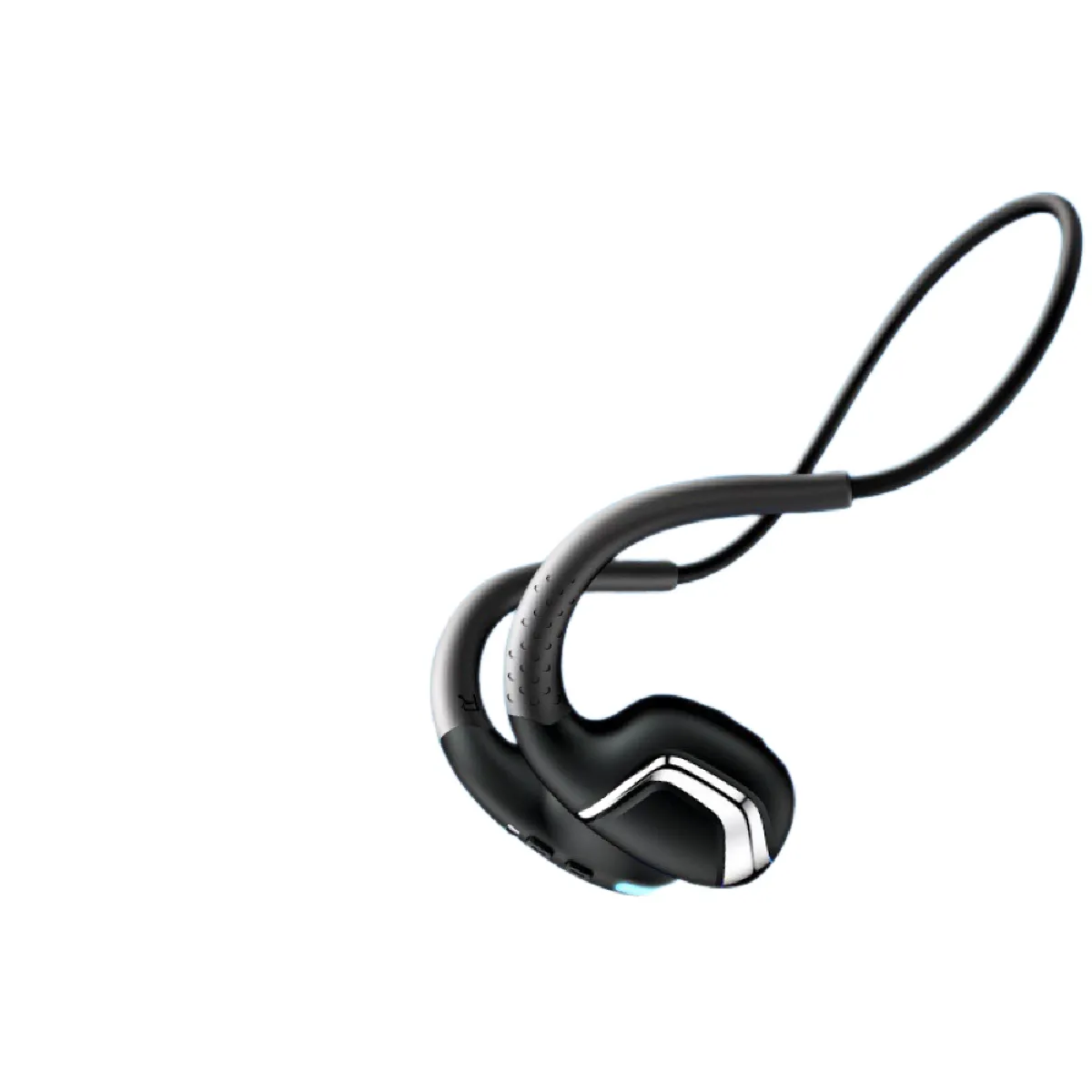 Casque à conduction osseuse Bluetooth double microphones antibruit - Casque à oreille ouverte sans fil, étanche Ipx7 écouteurs pour la course à pied, le cyclisme, l'entraînement(noir)