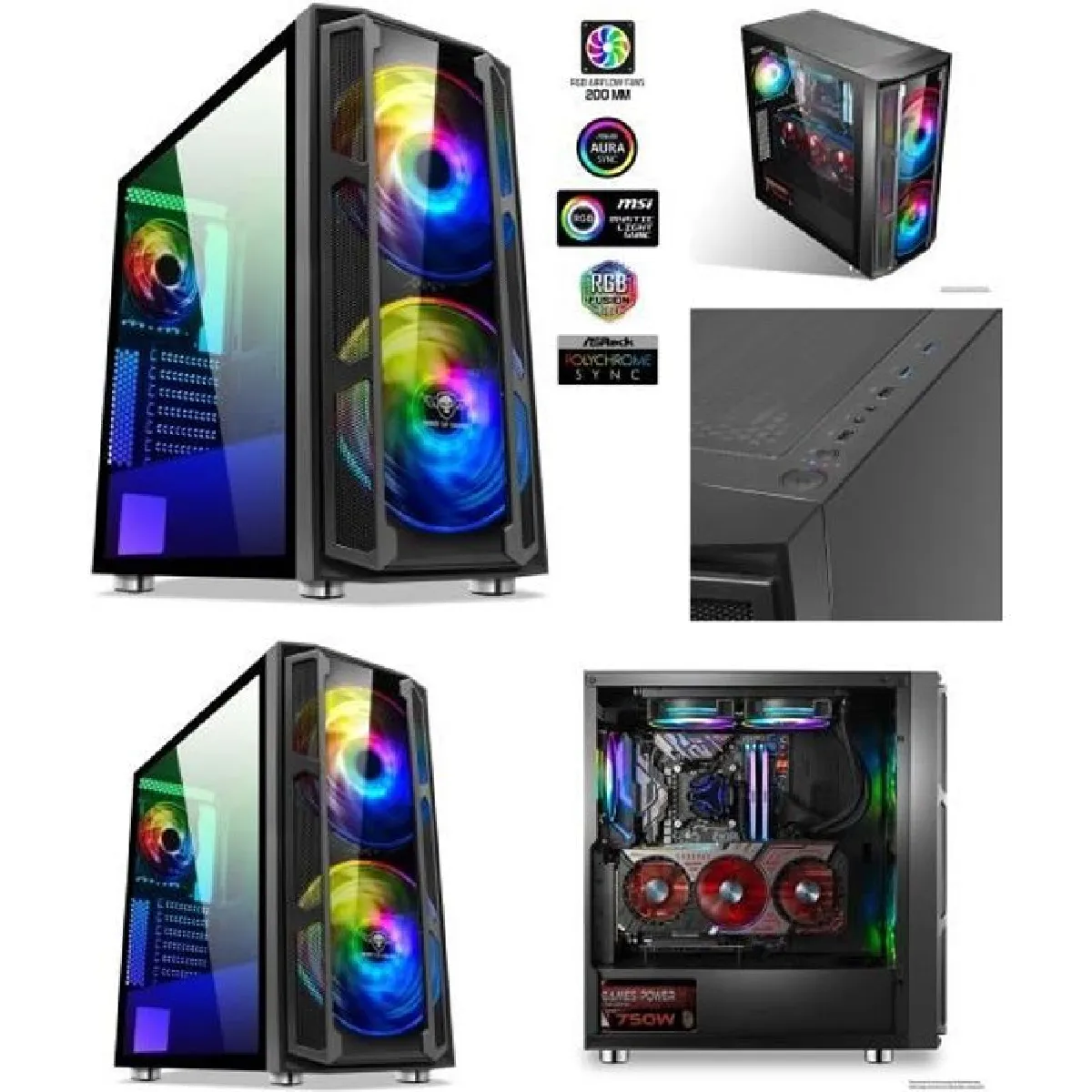 BOITIER PC GAMER GHOST 5 ARGB EDITION RGB 6 ventilateurs SPIRIT OF GAMER