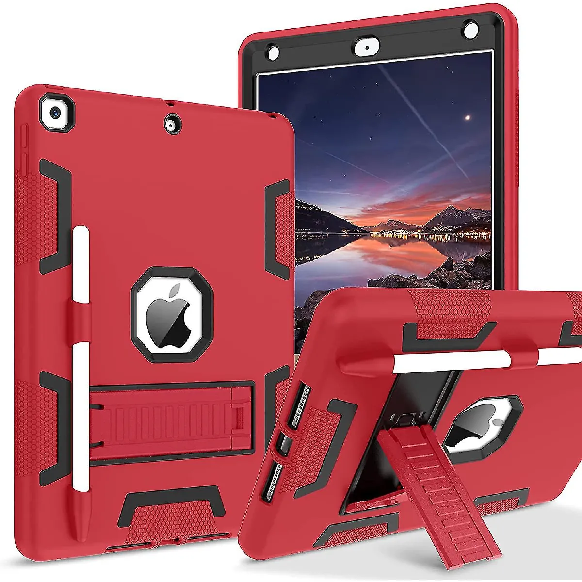 Case pour iPad 9th Generation / iPad 8th Generation / iPad 7th Generation, iPad 10.2 2021/2020/2019 Case, 3 en 1 Protectof de choc robuste de choc lourds