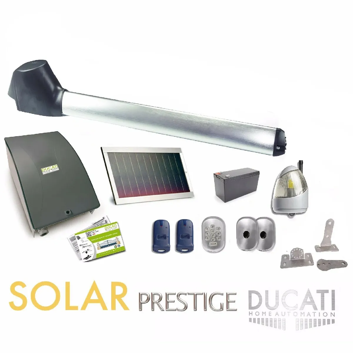 Kit Motorisation Portail Solaire Ducati Home Automation EVO 748 SOLAR MONO - Pour portail à 1 vantail battant maxi 4 m 350 kg