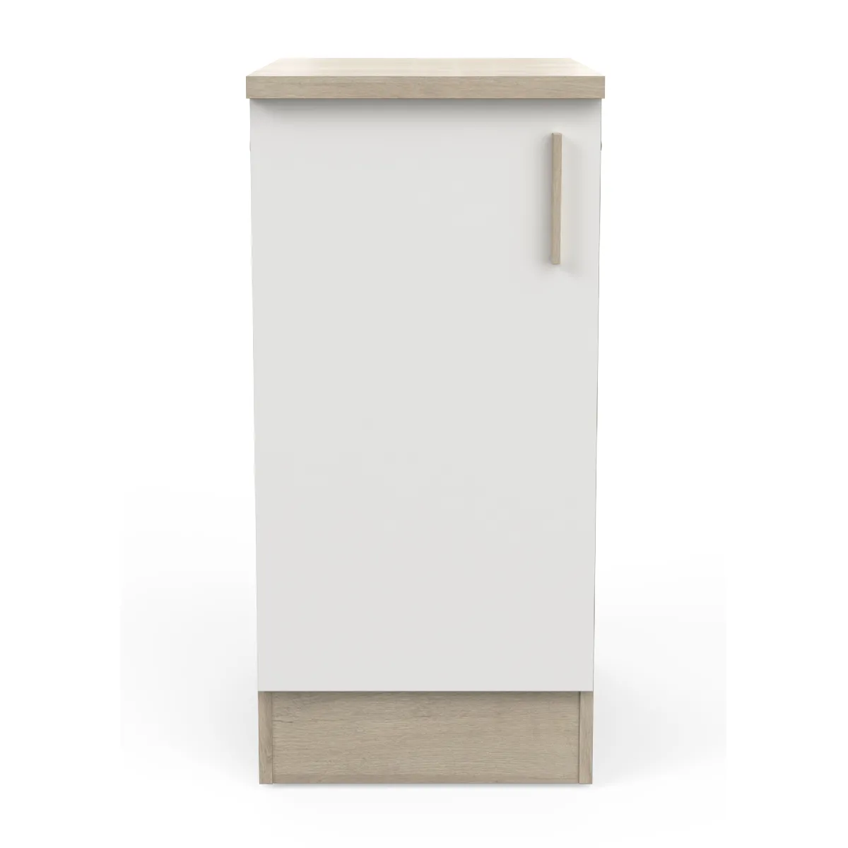 Meuble bas de cuisine coloris chêne kronberg, blanc - Longueur 40 x Hauteur 85 x Profondeur 60 cm