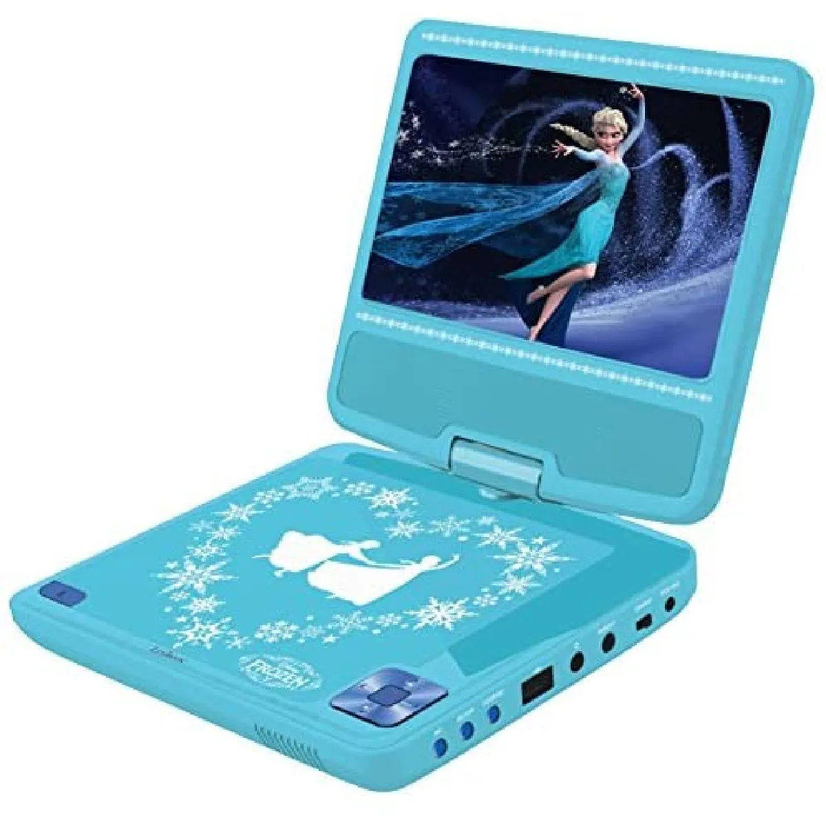 lecteur DVD Portable avec écran LCD et haut parleur la Reine des neiges bleu ciel