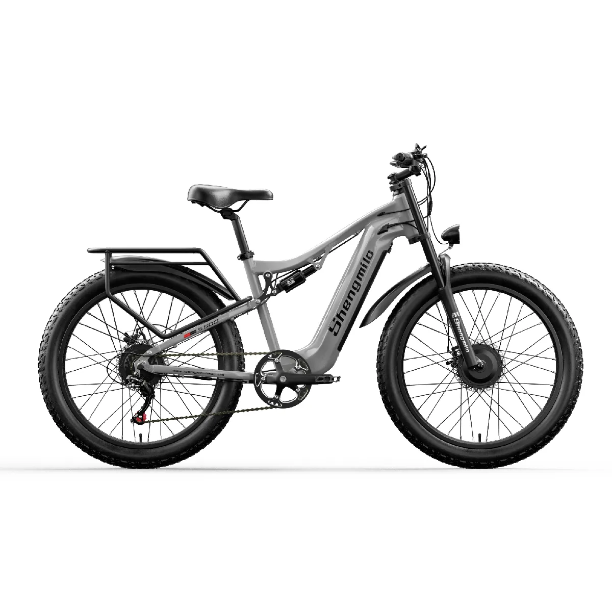 Vélo électrique adulte Shengmilo Moteur 2000W 48V 17,5AH Batterie Li-ion SAMSUNG amovible 7 vitesses Boîte de vitesses Shimano 90km 26" Vélo électrique de montagne S600 Gris