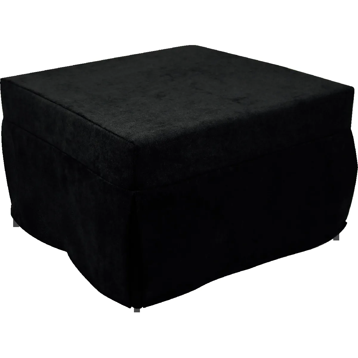 Puof convertible en lit simple, Fabriqué en Italie, Lit pliant, Pouf en tissu amovible et peu encombrant pour le salon, cm 78x78 / 195h45, Noir