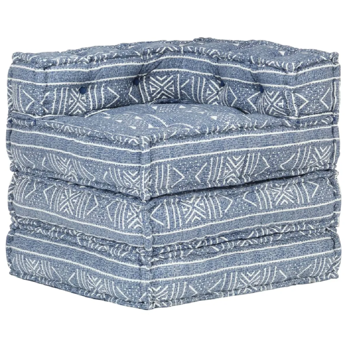 pouf modulaire 100 % coton 70 x 70 x 69 cm indigo DEC021297