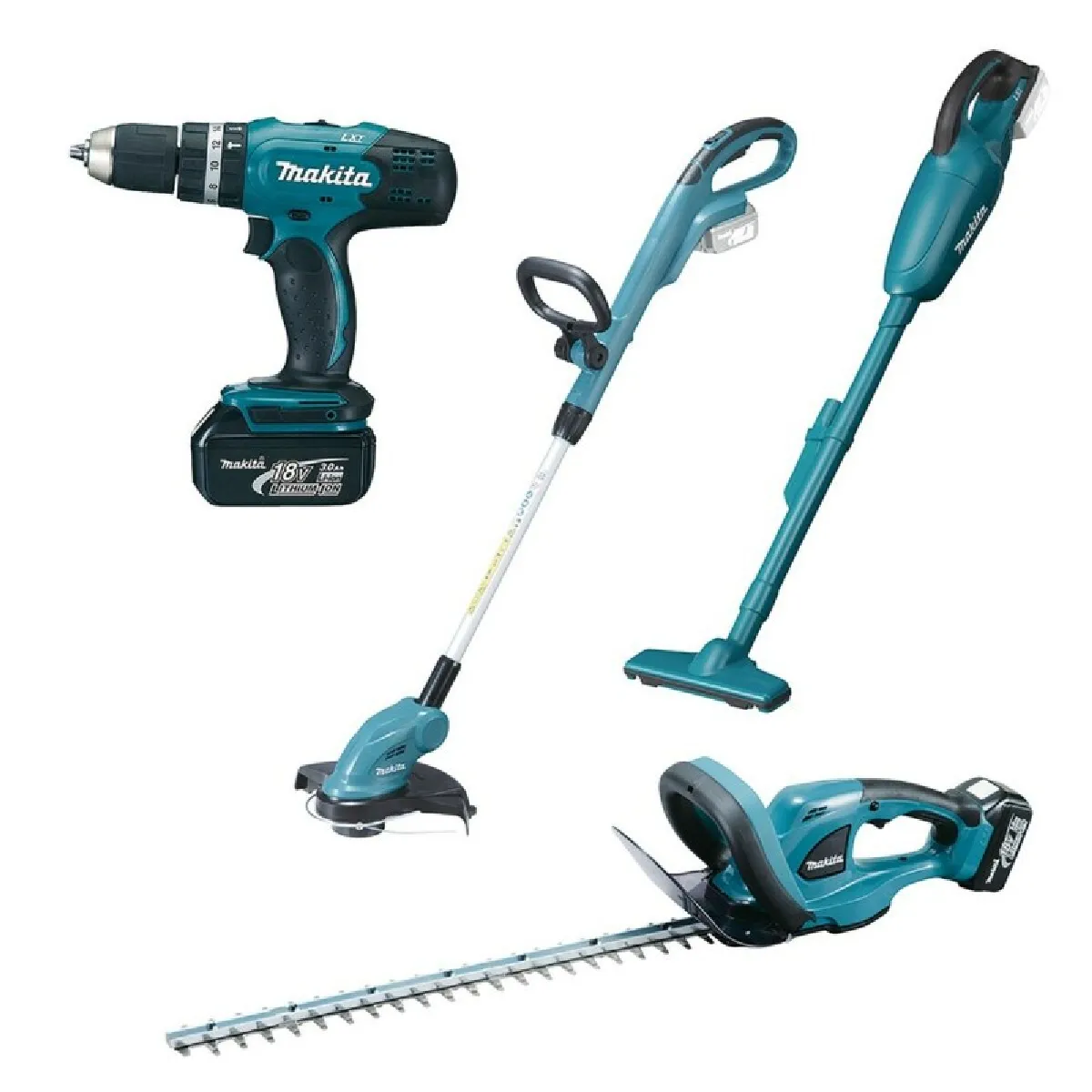 Boîte à outils Makita DLX4093 Perceuse Aspirateur Taille-haie Débroussailleuse multifonction