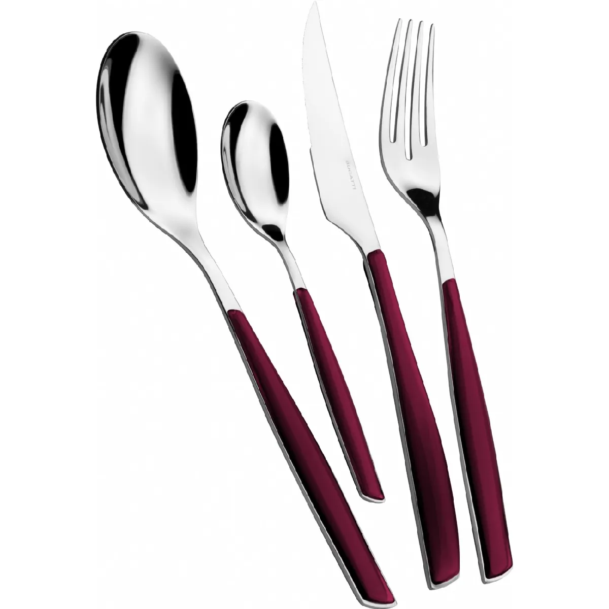 Couverts Glamour Rouge Grenat de Casa Bugatti, Set de 24 pcs. Boîte galerie