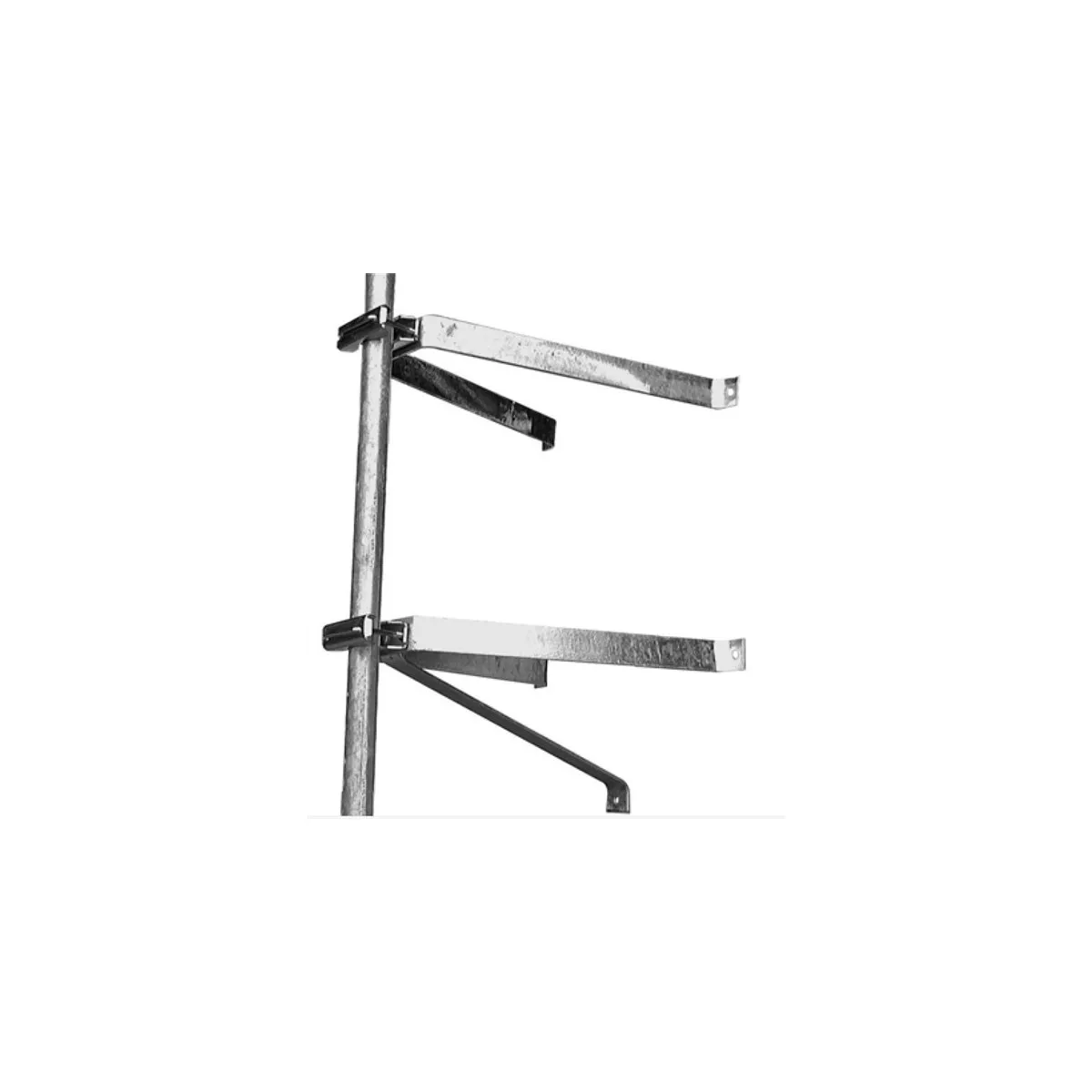 HDSAT PAIRE D'ETRIERS FIXATION MURALE EN U POUR MÂT DÉPORT 50 CM mat antenne tnt parabole