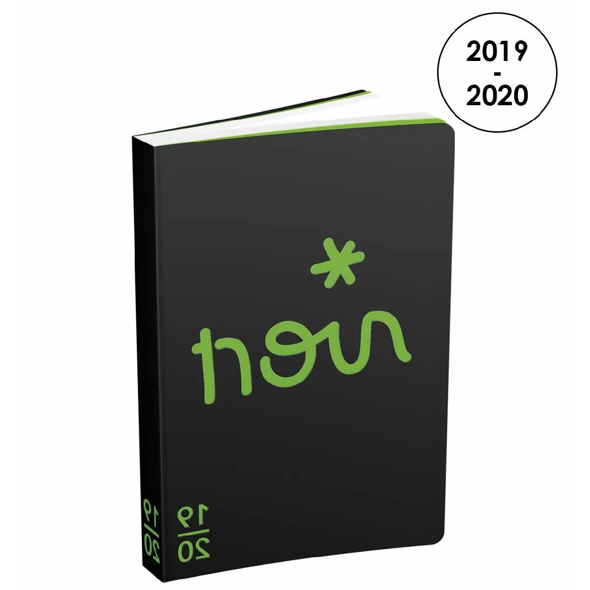 Joël Guenoun Agenda Journalier 2019-2020 de Août à Juillet - 1 Jour par Page Format 12x17cm Couverture Polypro Translucide Noir/Vert