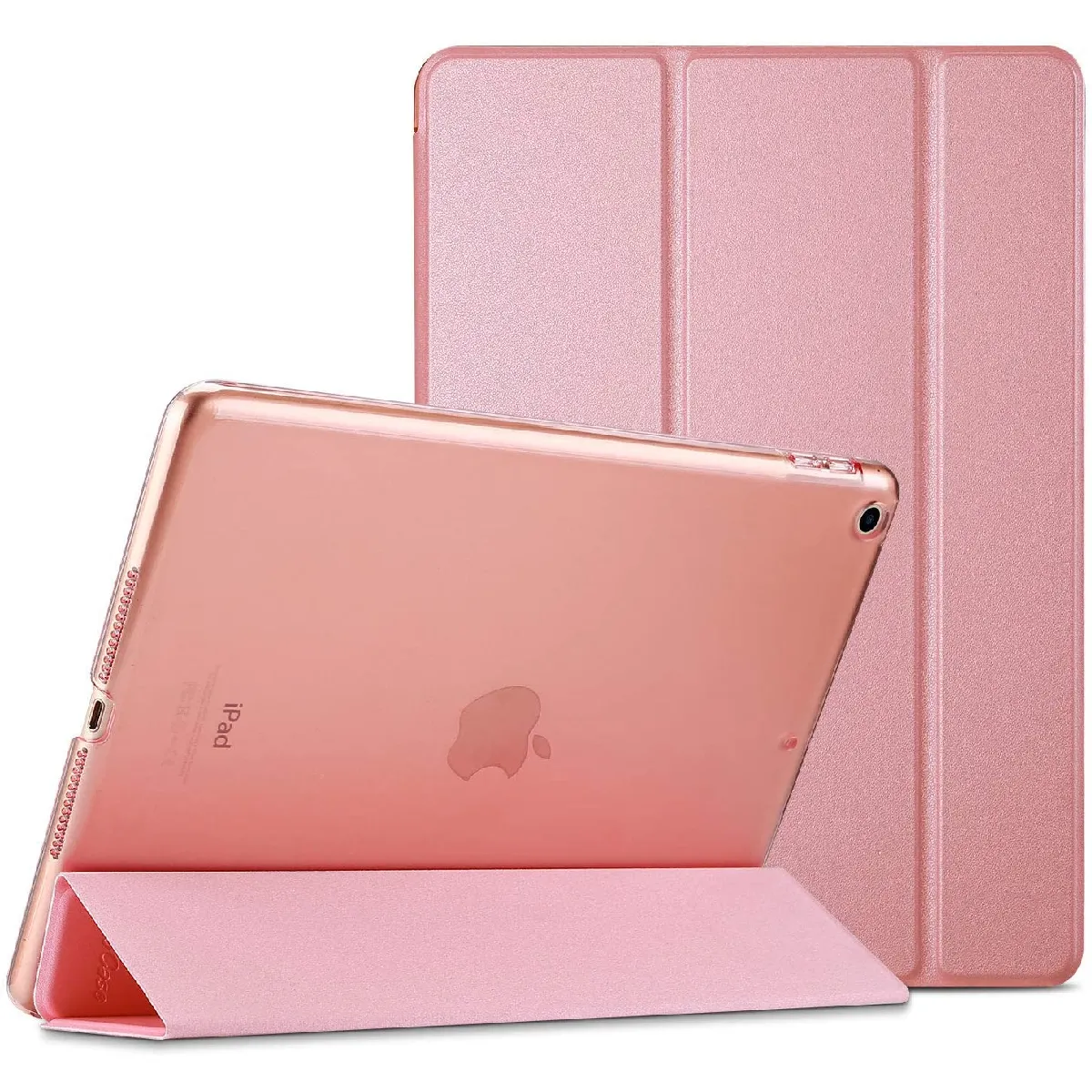 Étui pour iPad Air Ultra Fin et léger avec Coque Transparente et Fond givré translucide pour iPad Air (A1474 A1475 A1476) avec Mise en Veille Automatique - Or Rose