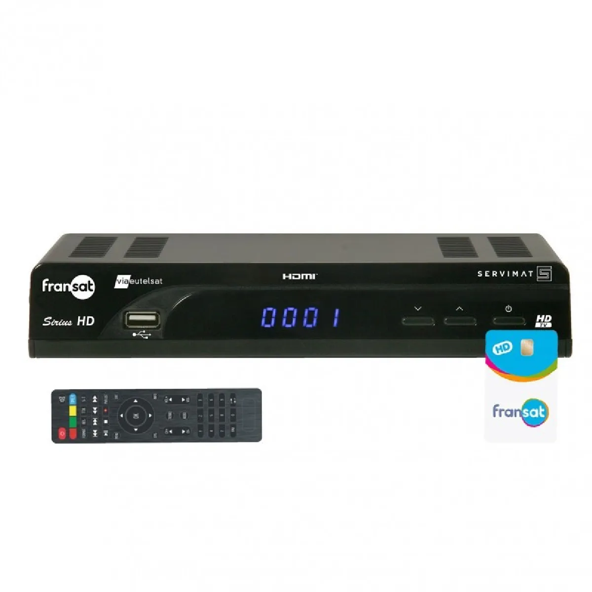 SERVIMAT Récepteur TV satellite HD + carte Viaccess Fransat PC6 Eutelsat 5W