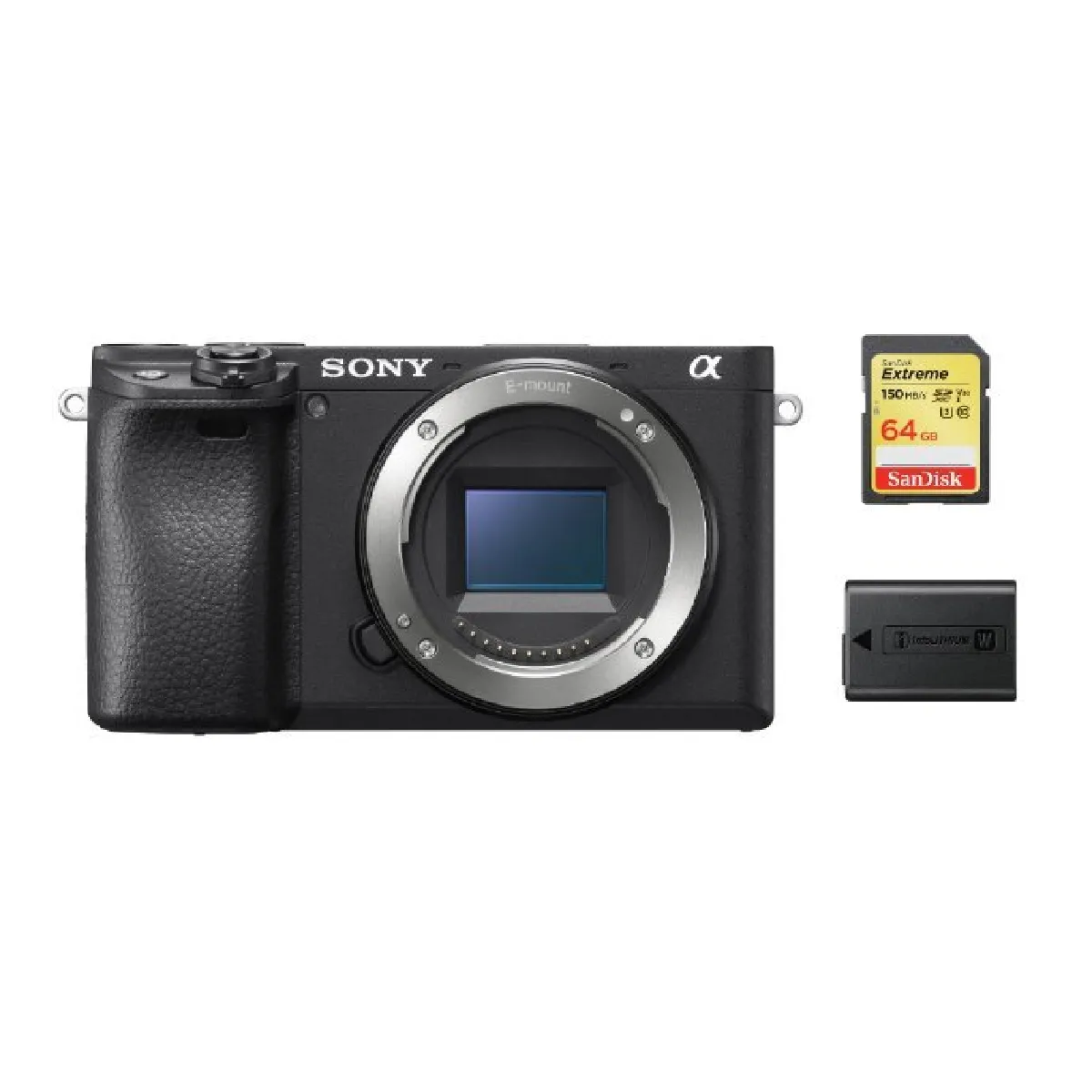 SONY A6400 Body Black + 64GB SD card + NP-FW50 Battery